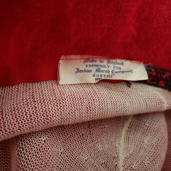 Red Kangol Hat Bucket Hat Cloche Angora Wool Vintage 1960s 60s Made in England - Picture 4 of 7